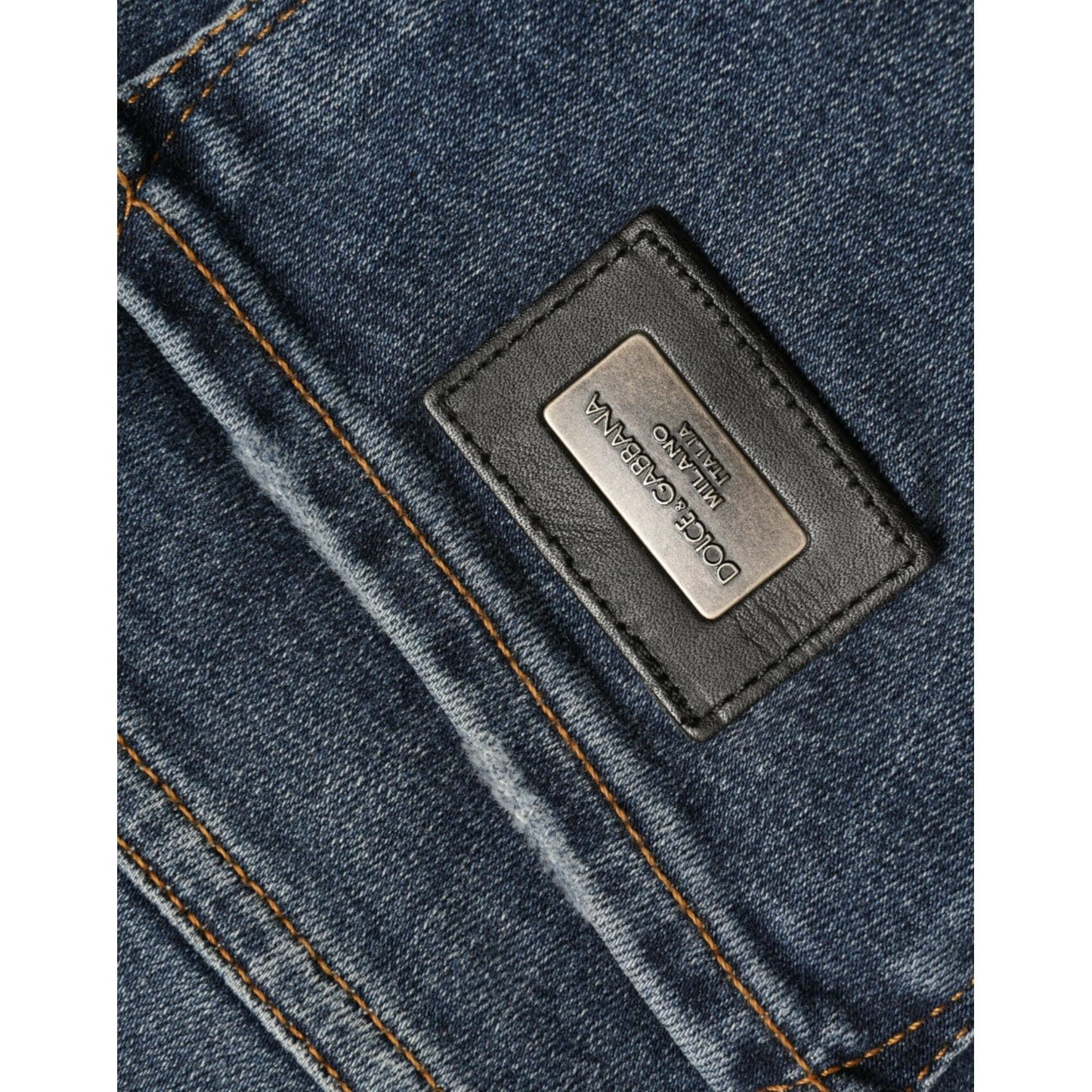 Dolce & Gabbana Elegant Mid Waist Stretch Jeans in Blue Dolce & Gabbana Dark Slate Gray