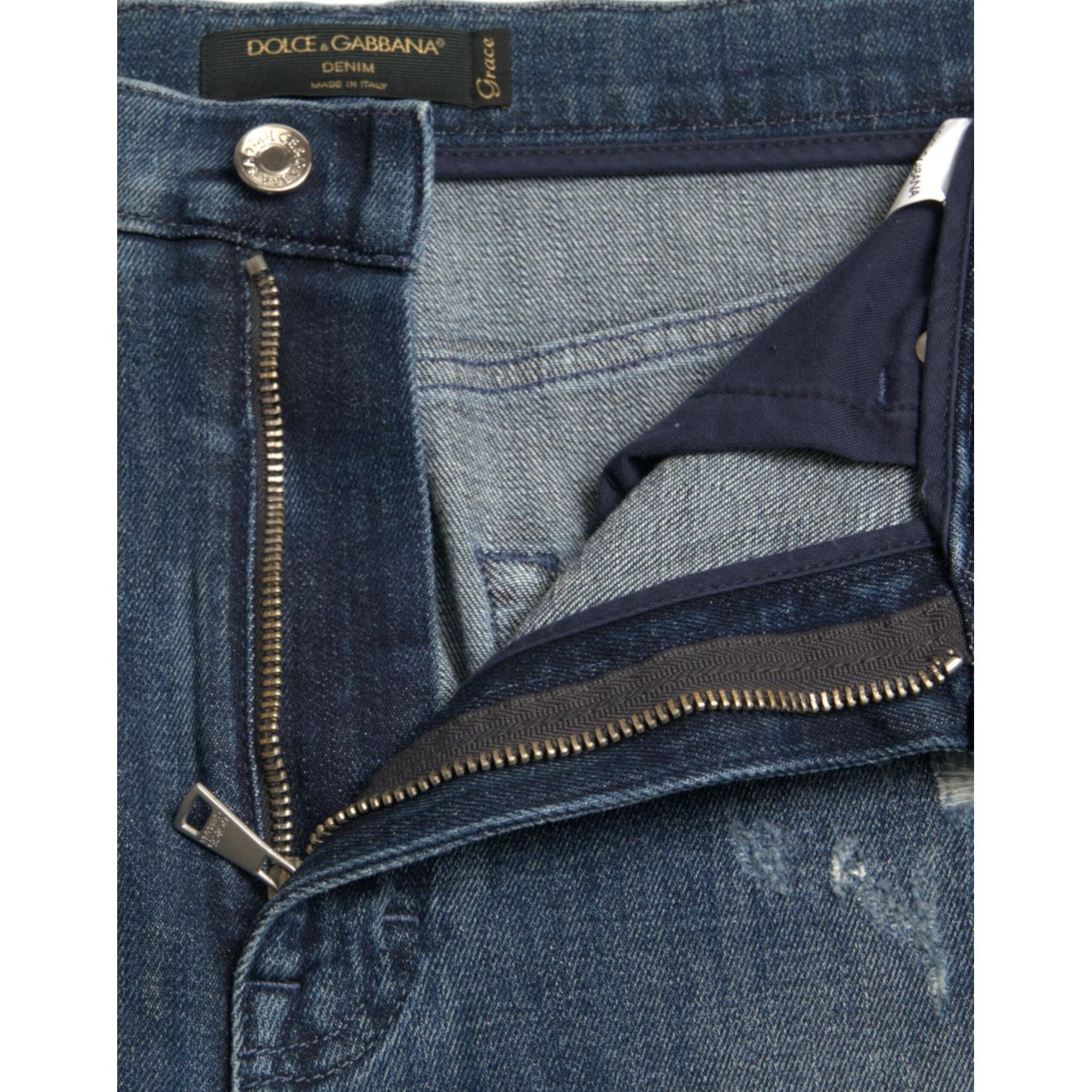 Dolce & Gabbana Elegant High Waist Stretch Denim Jeans Dolce & Gabbana Dark Slate Gray