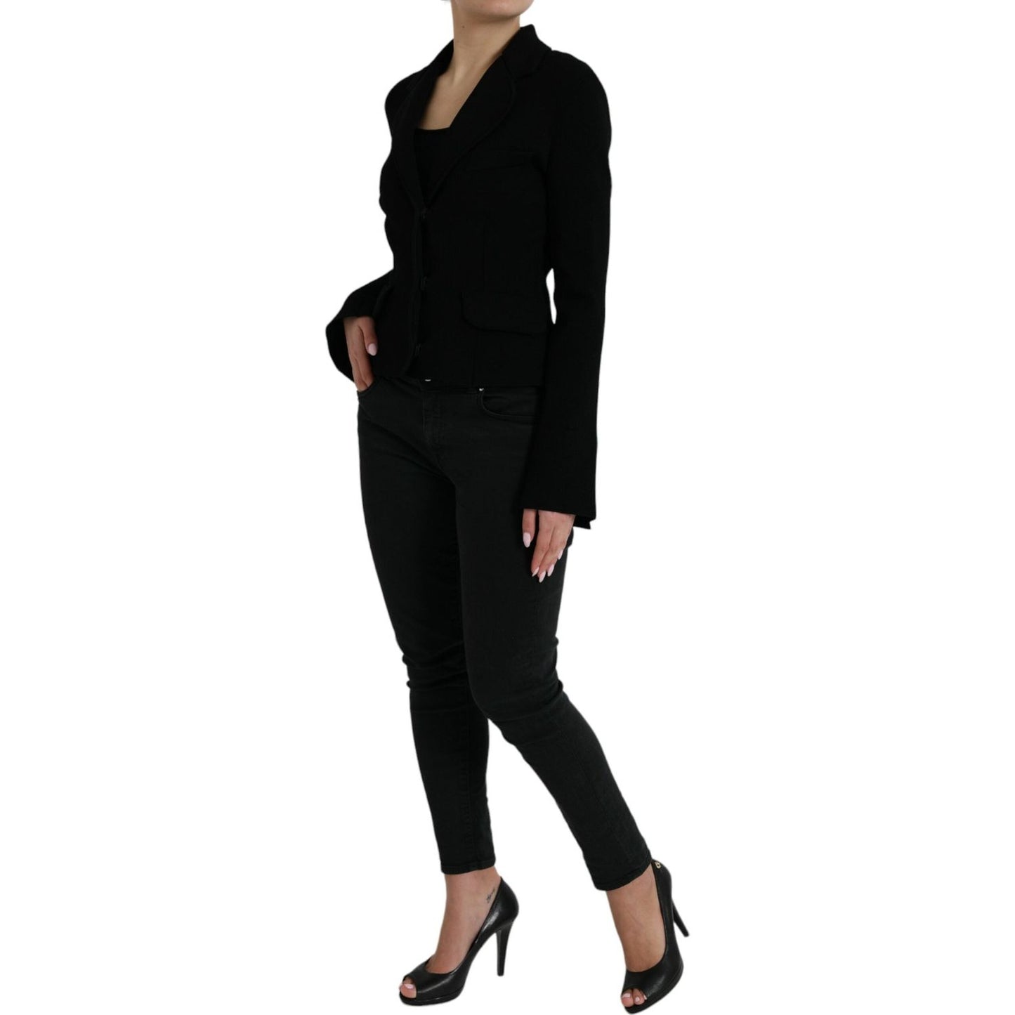 Dolce & Gabbana Elegant Black Designer Blazer for Women Dolce & Gabbana Black