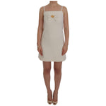 Dolce & Gabbana White Wool Stretch Brooch Shift Dress SIG60226-4