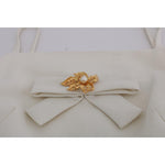 Dolce & Gabbana White Wool Stretch Brooch Shift Dress SIG60226-4
