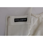 Dolce & Gabbana White Wool Stretch Brooch Shift Dress SIG60226-4