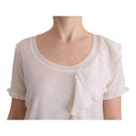 MARGHI LO' White 100% Lana Wool Top Blouse T-shirt SIG30146#2-1