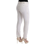 Ermanno Scervino White Cotton Slim Fit Casual Pants SIG30310-1