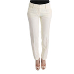 Ermanno Scervino White Cotton Regular Fit Casual Pants SIG30319-4