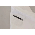 Dsquared² White Cotton Linen Sleeveless Tank T-shirt Dsquared² Gray