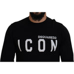 Dsquared² Black Logo Print Long Sleeves Men Pullover Sweater Dsquared² Black