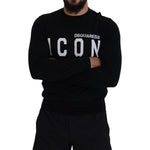 Dsquared² Black Logo Print Long Sleeves Men Pullover Sweater Dsquared² Black