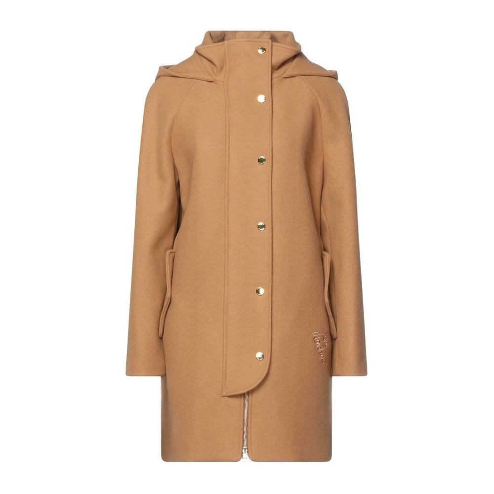 Love Moschino Brown Wool Women Coat Love Moschino Rosy Brown