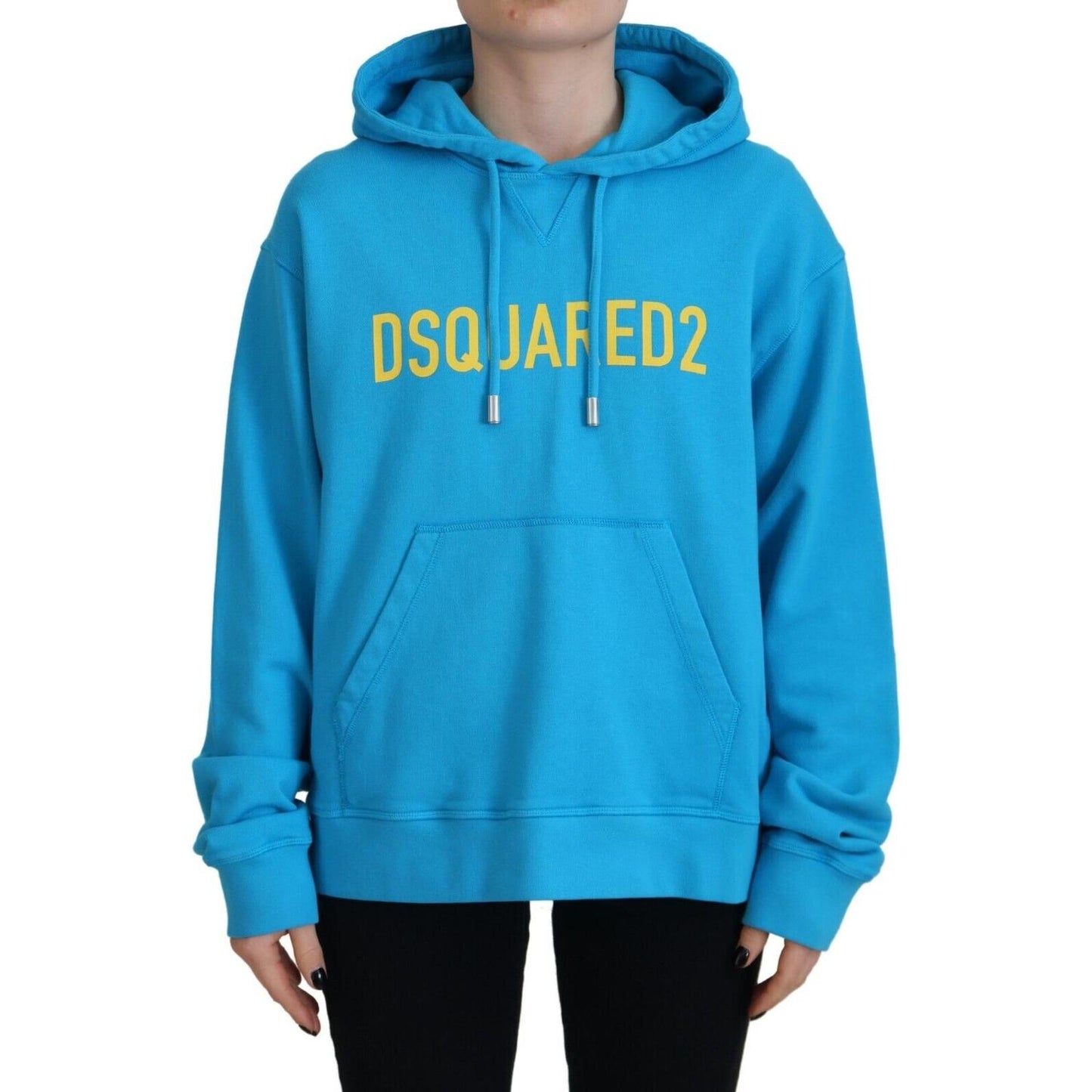 Dsquared² Blue Logo Print Cotton Hoodie Sweatshirt Sweater TSH83455-38