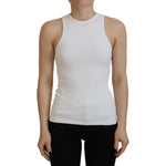 Dsquared² White Viscose Sleeveless Round Neck Tank T-shirt Dsquared² Dark Gray