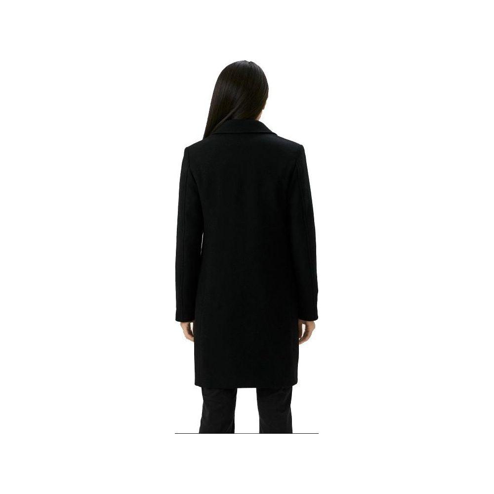 Love Moschino Black Wool Jackets & Coat Love Moschino Black