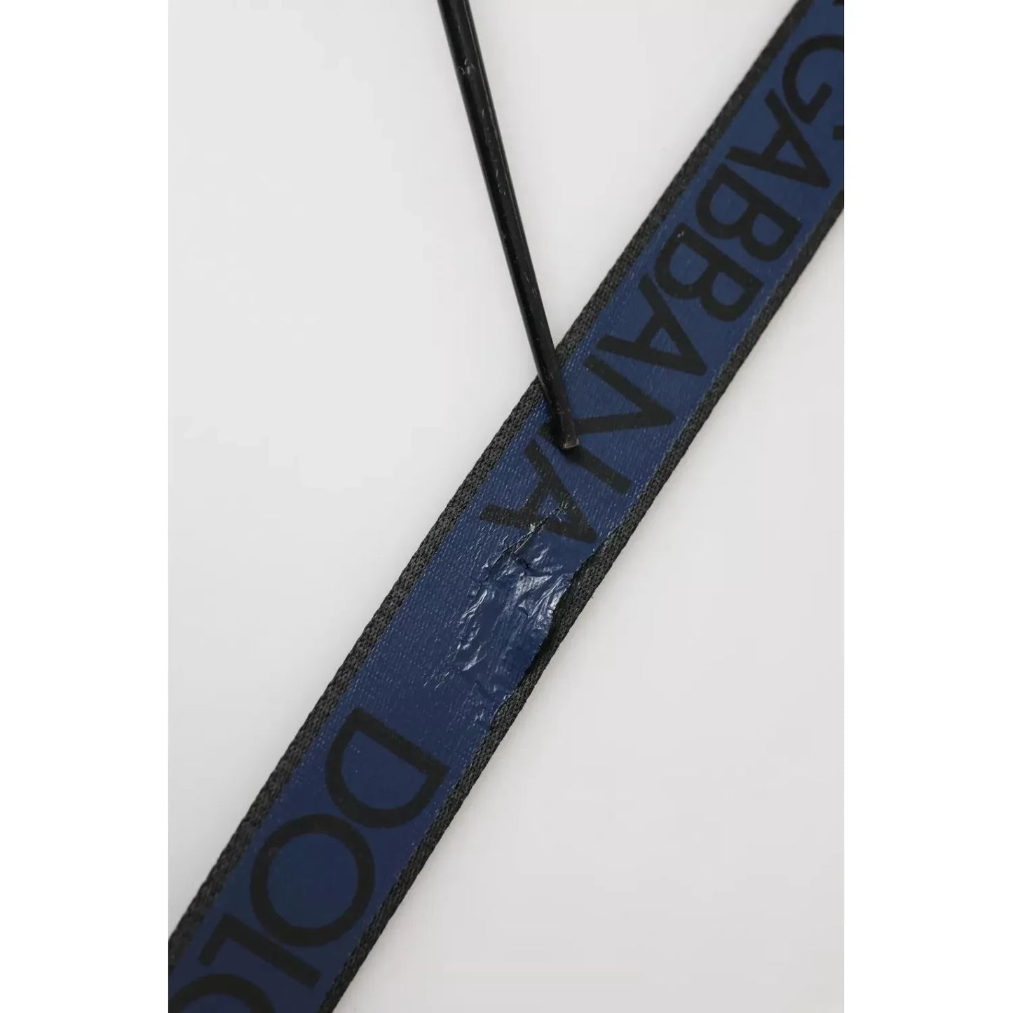 Dolce & Gabbana Black Blue Logo Silver Metal Buckle Belt Dolce & Gabbana Dark Slate Gray