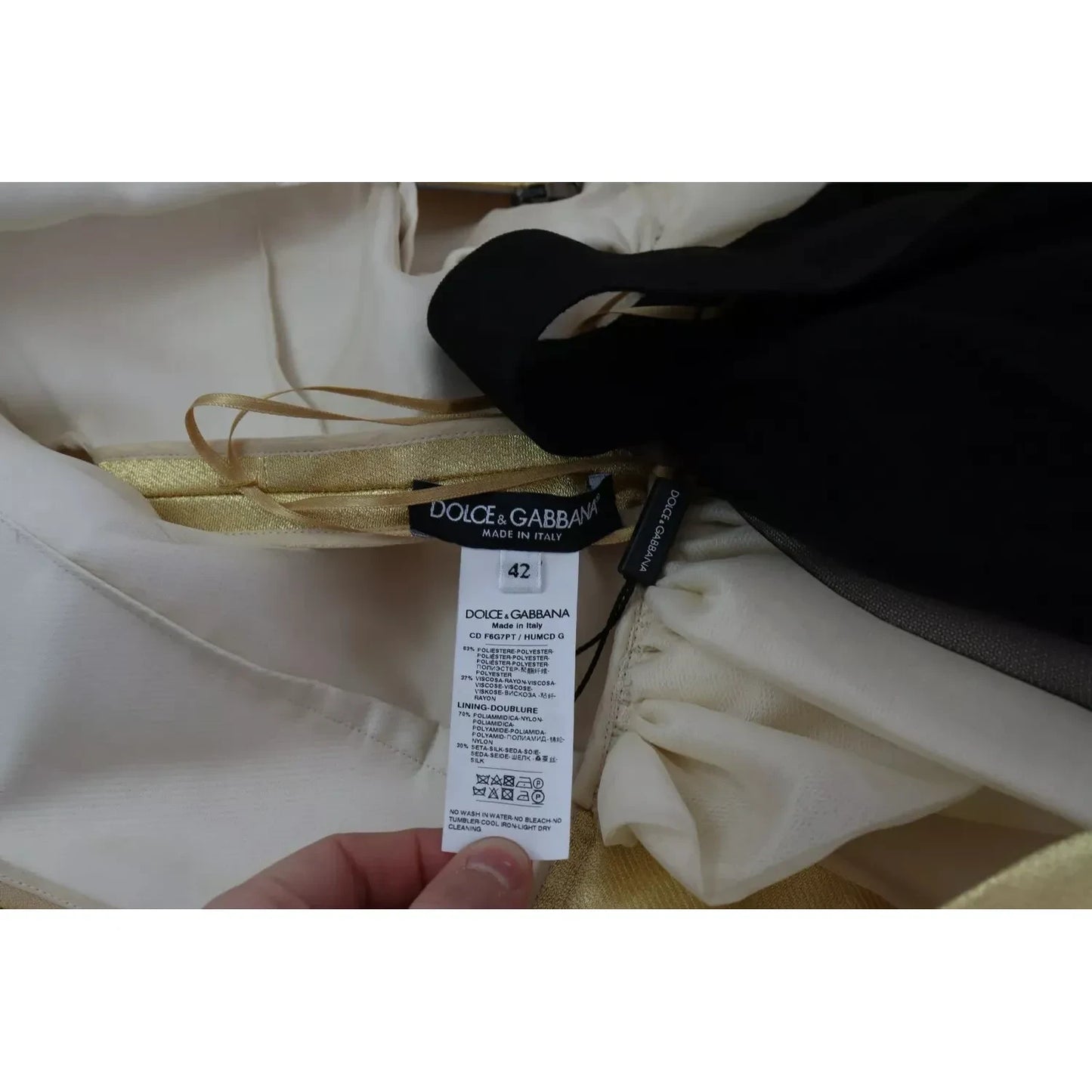 Dolce & Gabbana Gold Polyester Sleeveless A-line Tulle Dress Dolce & Gabbana Dim Gray