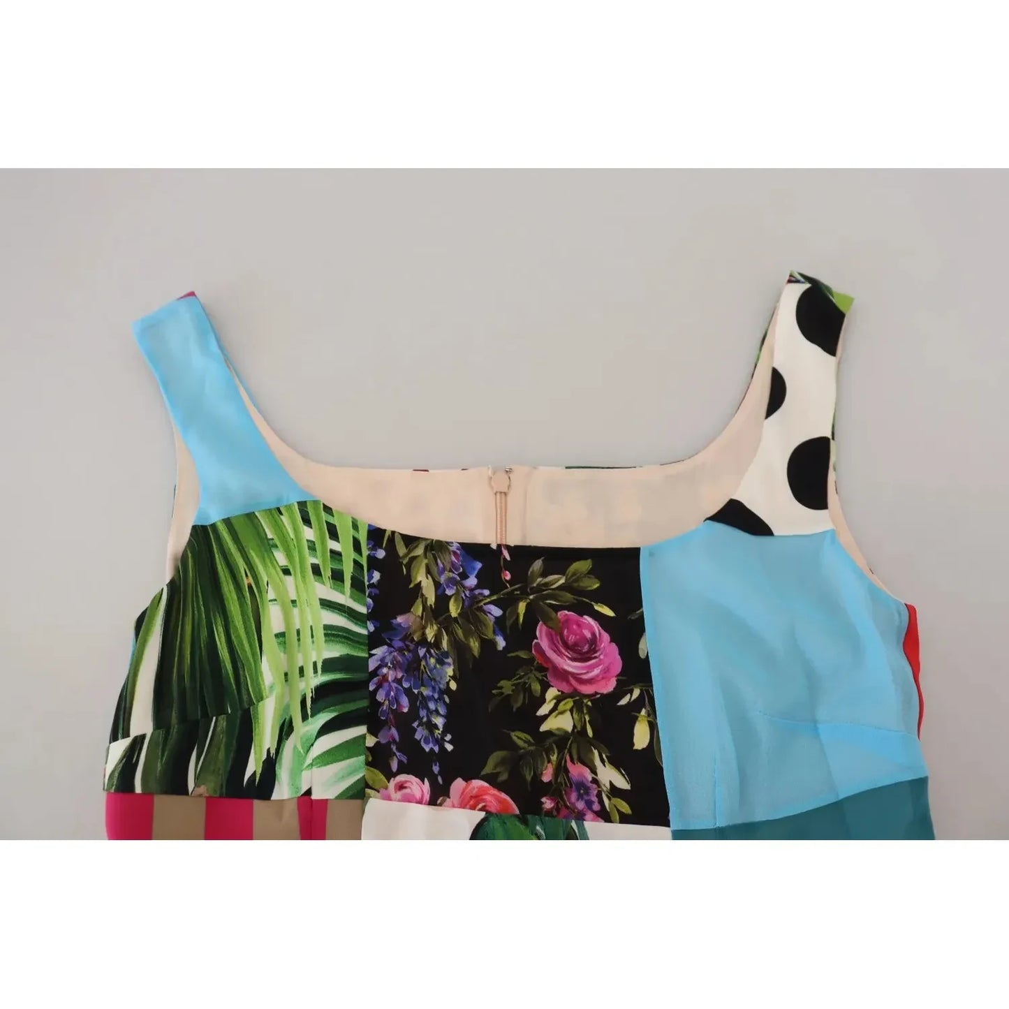 Dolce & Gabbana Silk Multicolor Patchwork Sheath Maxi Dress Dolce & Gabbana Gray