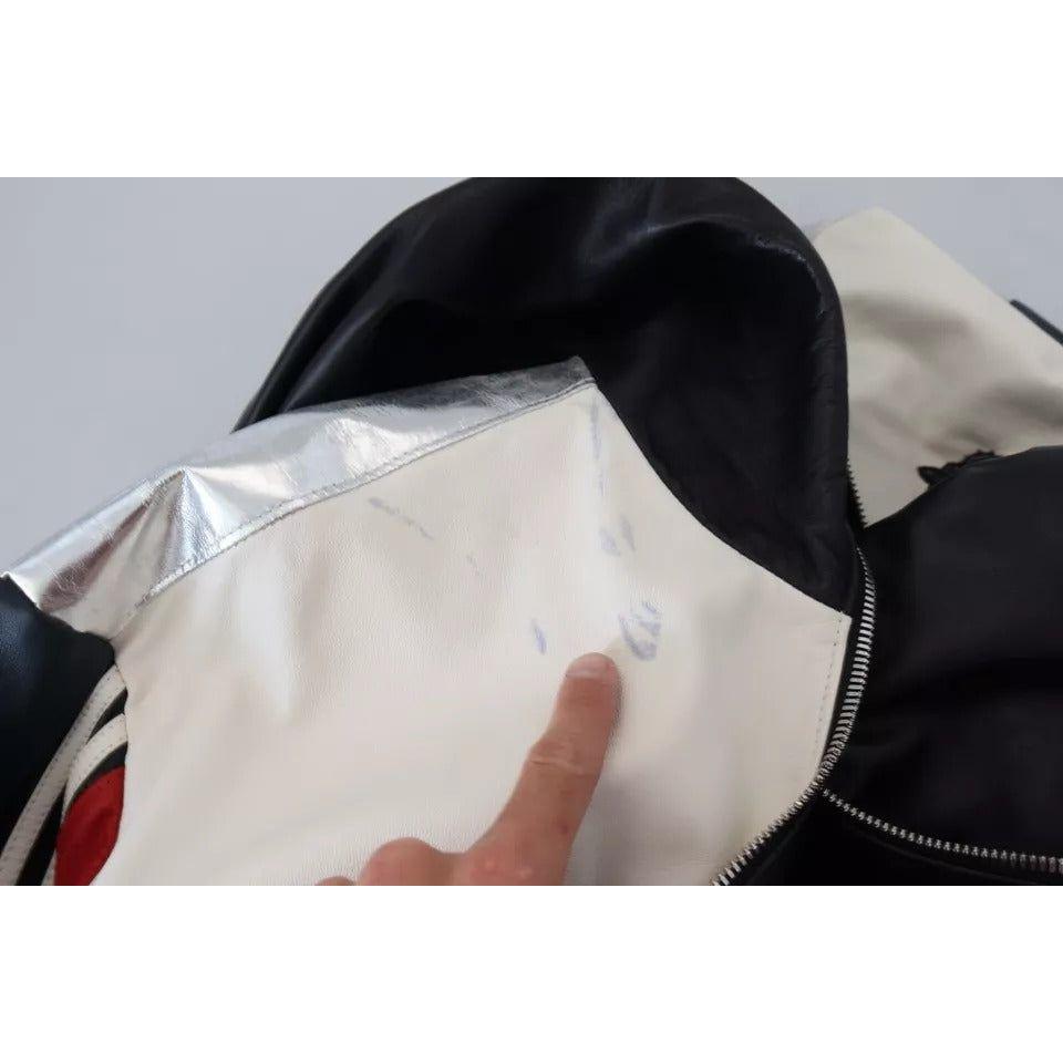 Dolce & Gabbana Black Leather Hooded Blouson Coat Jacket Dolce & Gabbana Black