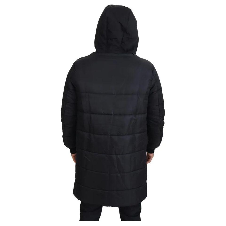 Dolce & Gabbana Black Nylon Hooded Parka Coat Winter Jacket Dolce & Gabbana Black