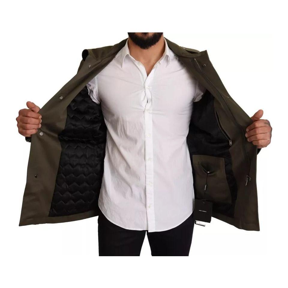 Dolce & Gabbana Green Cotton DG Love Blouson Coat Jacket Dolce & Gabbana Black