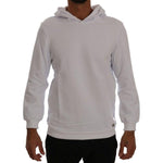 Daniele Alessandrini White Pullover Hodded Cotton Sweater TSH1346-5