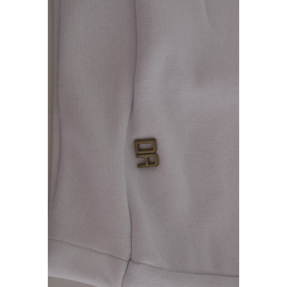 Daniele Alessandrini White Pullover Hodded Cotton Sweater TSH1346-5