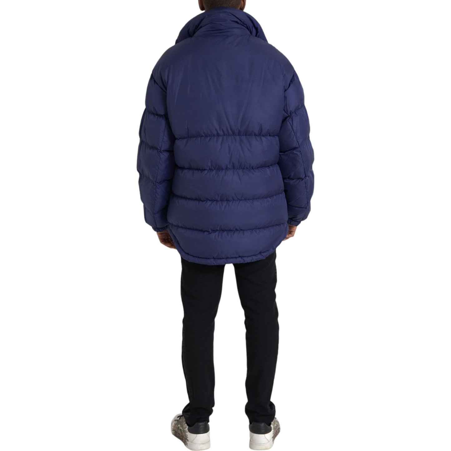 Dolce & Gabbana Navy Blue Quilted Windbreaker Puffer Jacket Dolce & Gabbana Dark Slate Gray