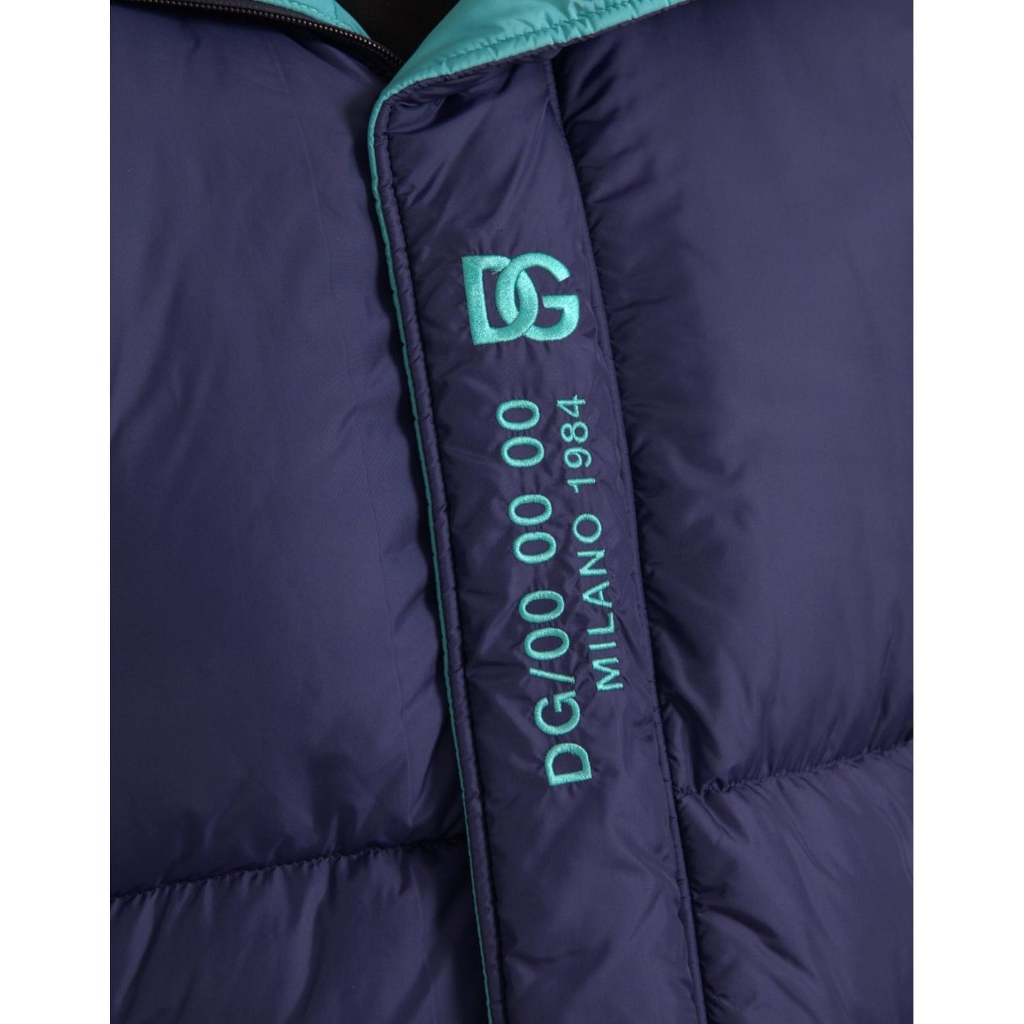 Dolce & Gabbana Navy Blue Quilted Windbreaker Puffer Jacket Dolce & Gabbana Dark Slate Gray