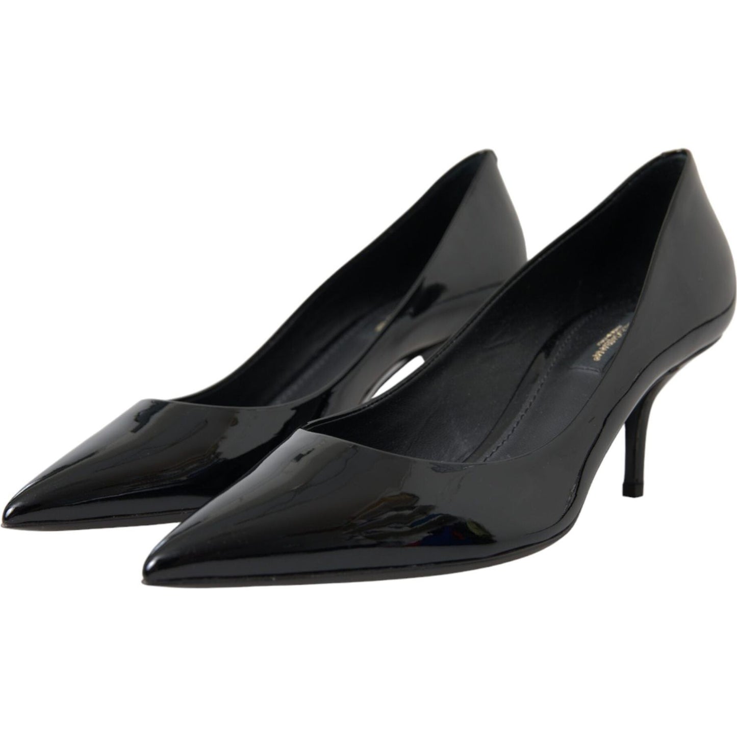 Dolce & Gabbana Black Patent Leather Heels Pumps Shoes Dolce & Gabbana Dark Slate Gray
