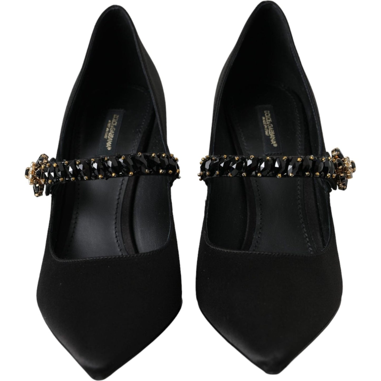 Dolce & Gabbana Black Mary Jane Crystal Heels Pumps Shoes Dolce & Gabbana Black
