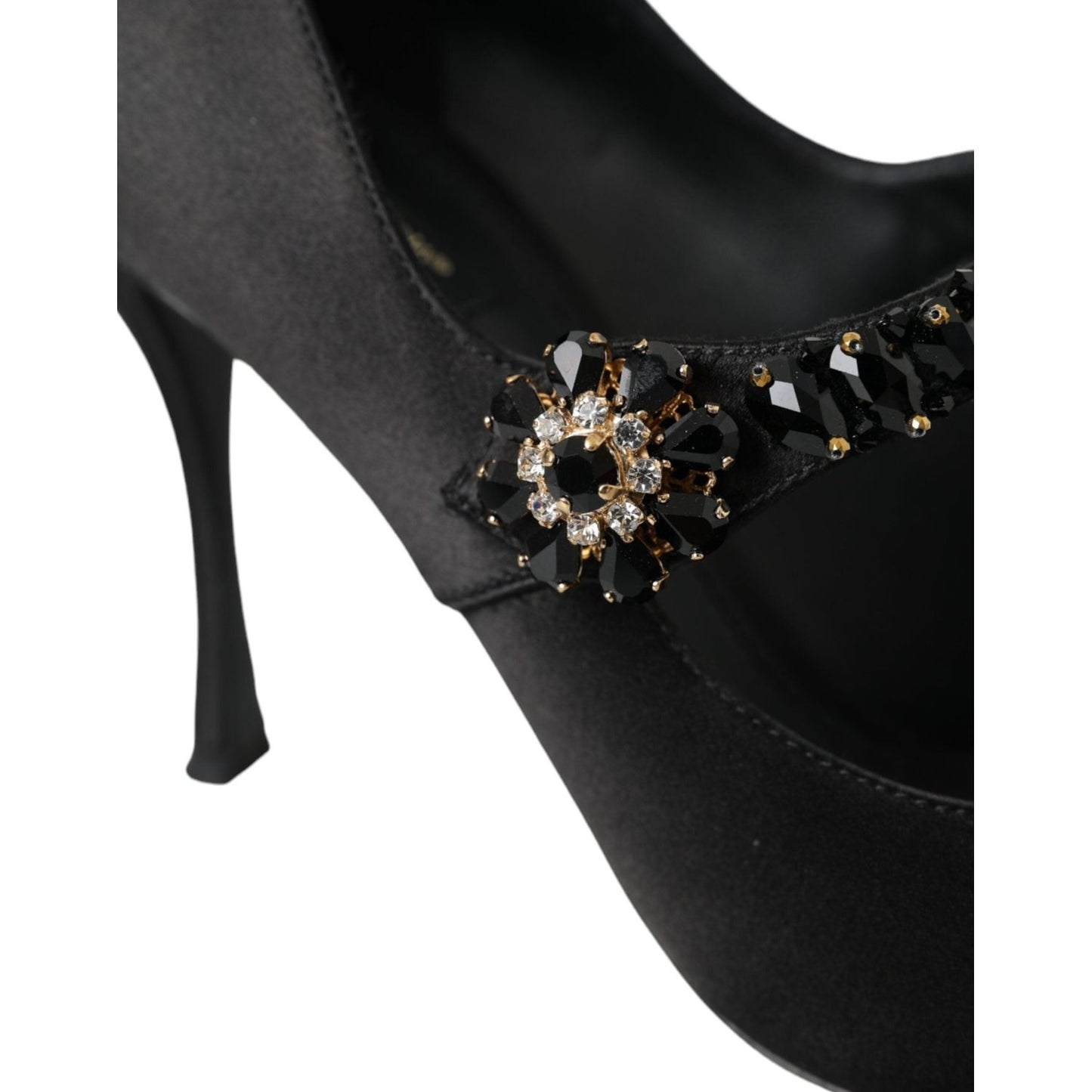 Dolce & Gabbana Black Mary Jane Crystal Heels Pumps Shoes Dolce & Gabbana Black