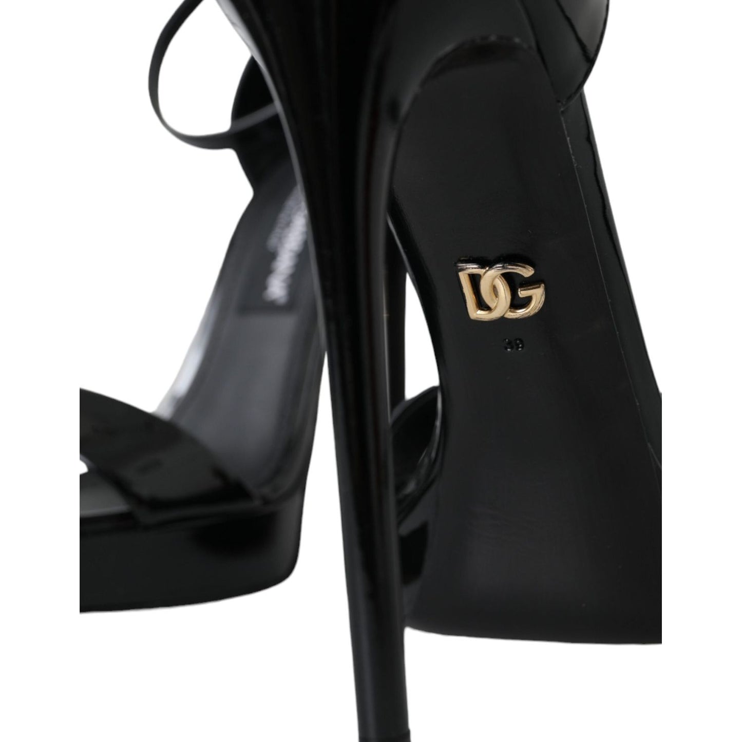 Dolce & Gabbana Black KEIRA Leather Heels Sandals Shoes Dolce & Gabbana Black