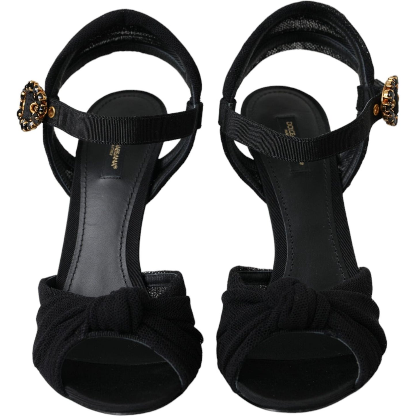 Dolce & Gabbana Black Suede Crystals Keira Sandals Shoes Dolce & Gabbana Black