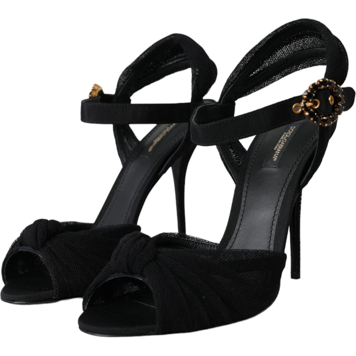 Dolce & Gabbana Black Suede Crystals Keira Sandals Shoes Dolce & Gabbana Black