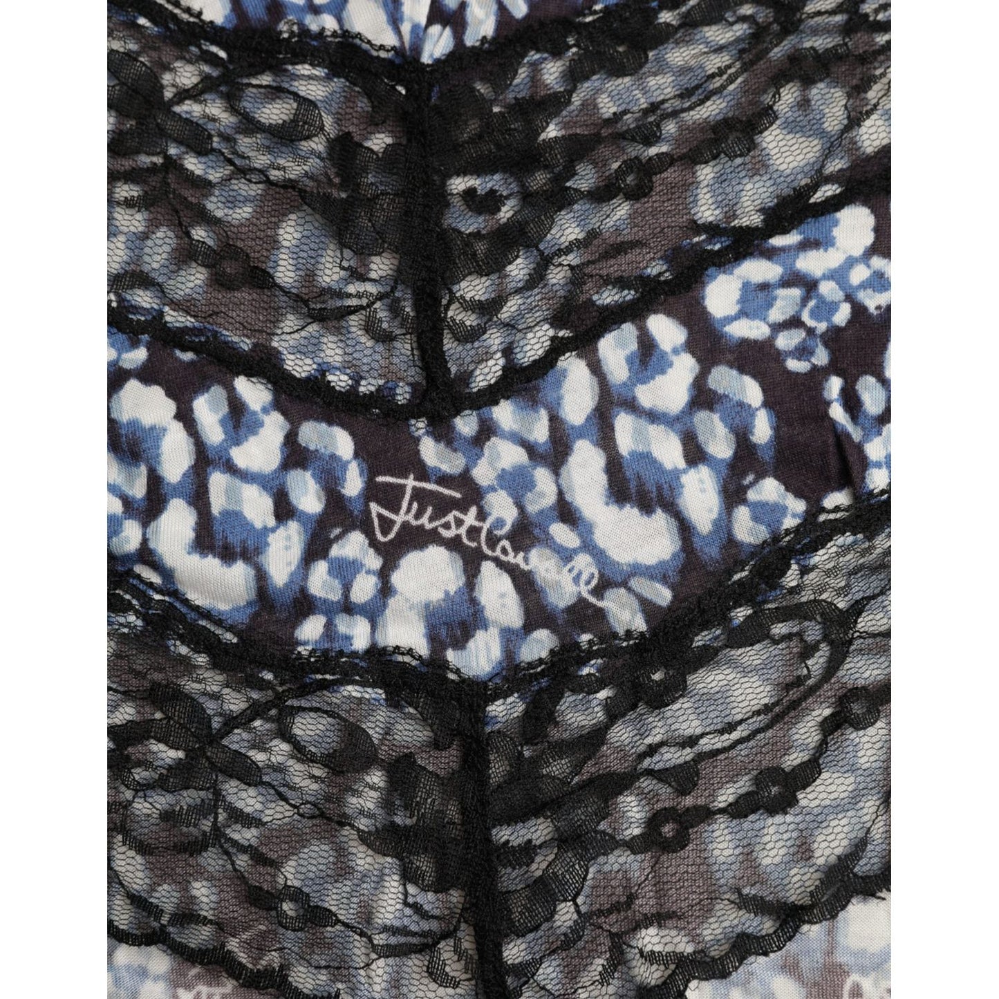 Just Cavalli Blue Floral Lace Long Sleeves Top Underwear Blouse Just Cavalli Dark Slate Gray