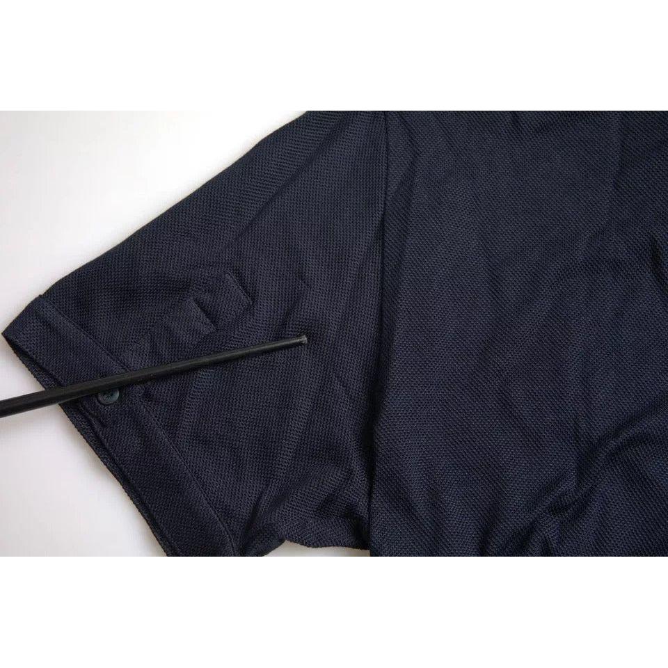 Dolce & Gabbana Navy Blue Collared Short Sleeve Polo T-shirt Dolce & Gabbana Dark Slate Gray