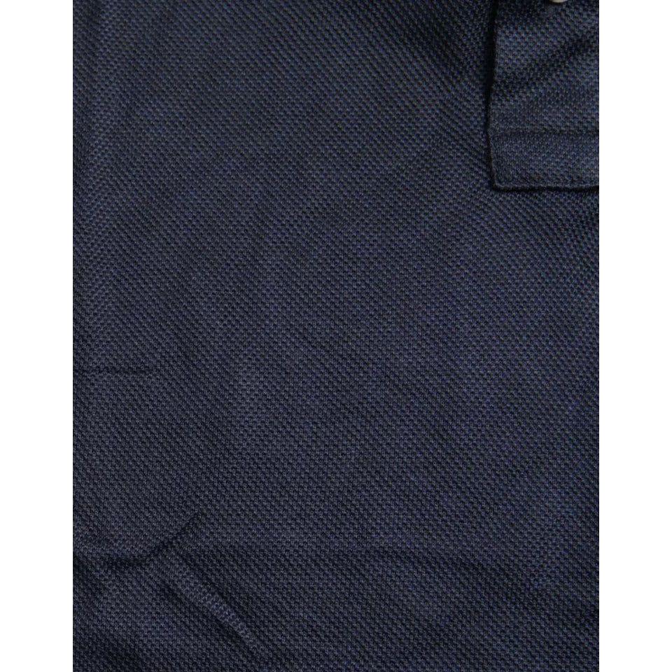 Dolce & Gabbana Navy Blue Collared Short Sleeve Polo T-shirt Dolce & Gabbana Dark Slate Gray