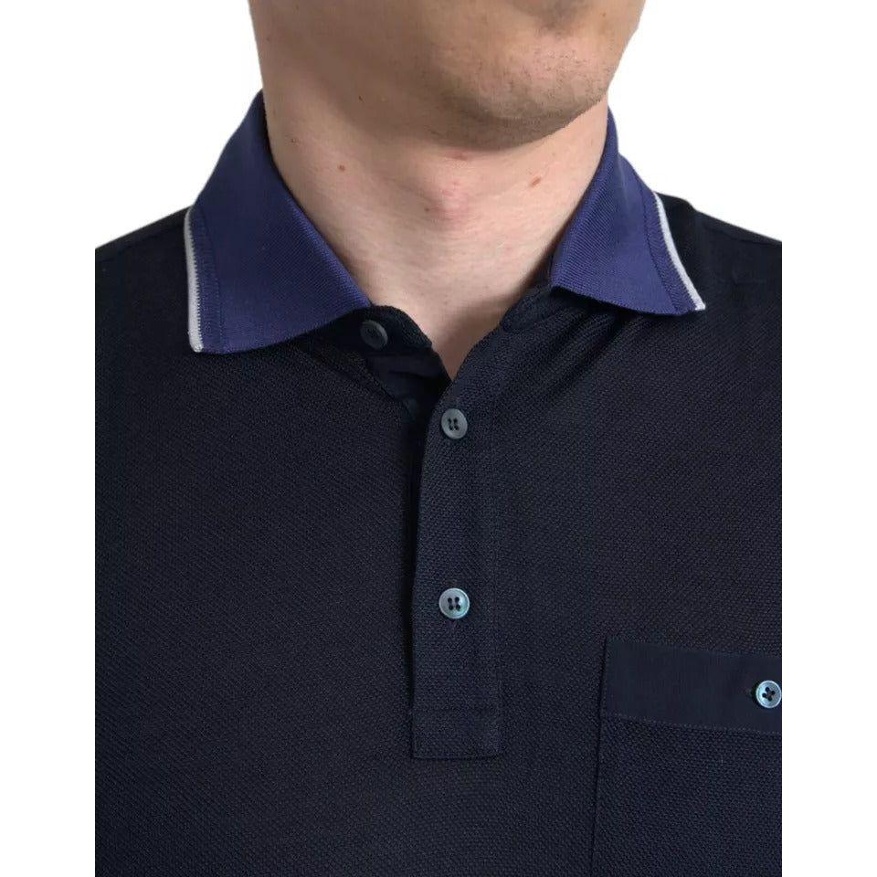 Dolce & Gabbana Navy Blue Collared Short Sleeve Polo T-shirt Dolce & Gabbana Dark Slate Gray