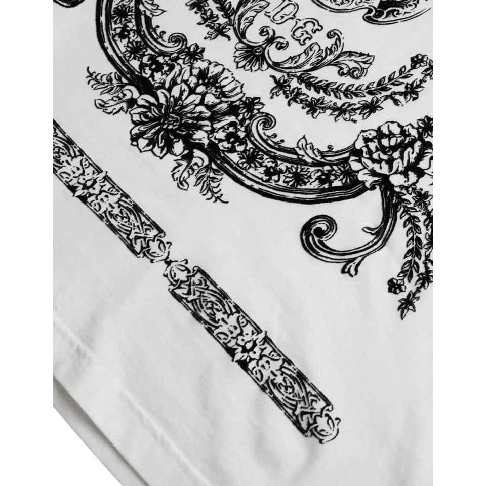 Dolce & Gabbana White Lion Crown Logo Cotton Crewneck T-shirt Dolce & Gabbana Light Gray