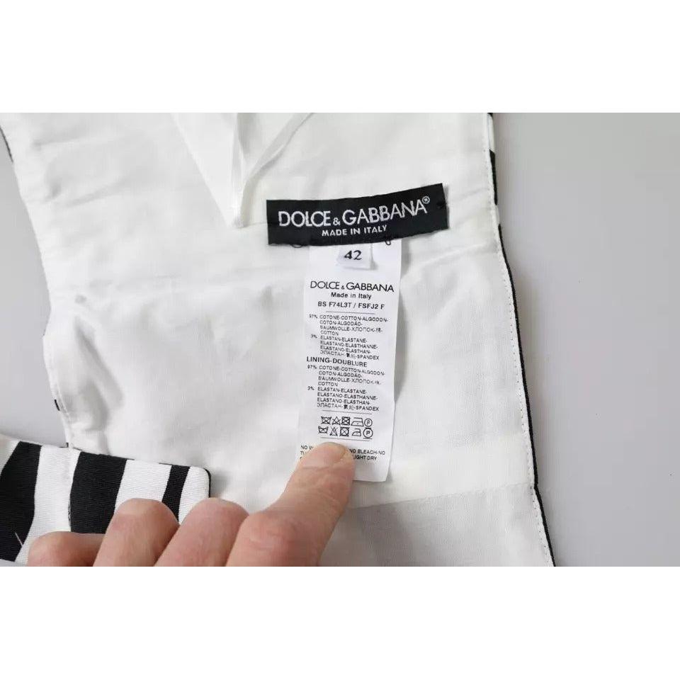 Dolce & Gabbana Black White Zebra Sleeveless Bustier Crop Top Dolce & Gabbana Light Gray