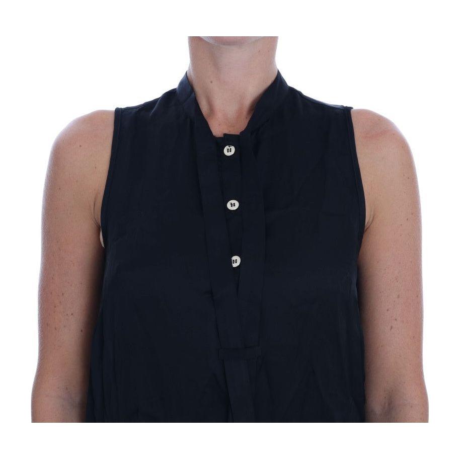 Versace Jeans Black Sleeveless Viscose Blouse Top
