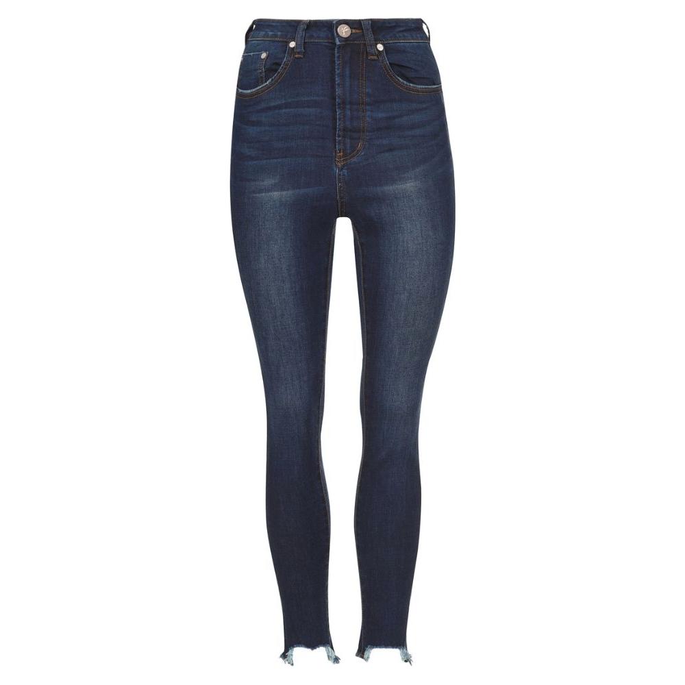 One Teaspoon Dark Blue Cotton Women's Skinny Jean One Teaspoon Dark Slate Gray