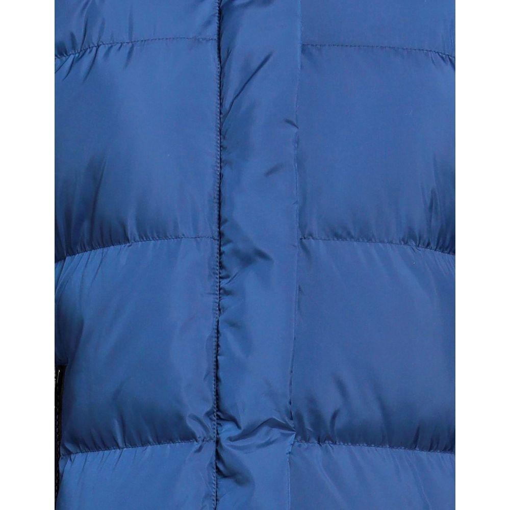 Love Moschino Chic Long Down Jacket with Logo Detail Love Moschino Dark Slate Blue
