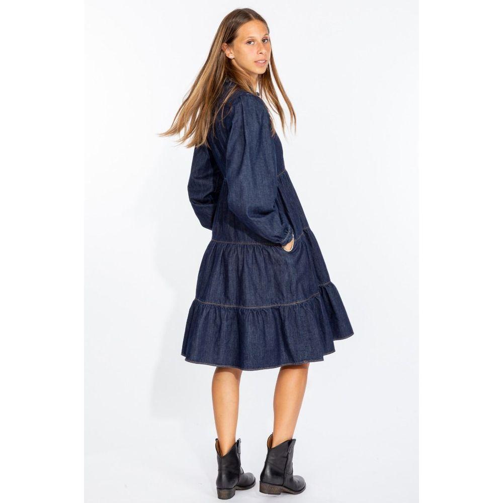Love Moschino Elegant Dark Blue Denim Flare Dress Love Moschino Dark Slate Gray