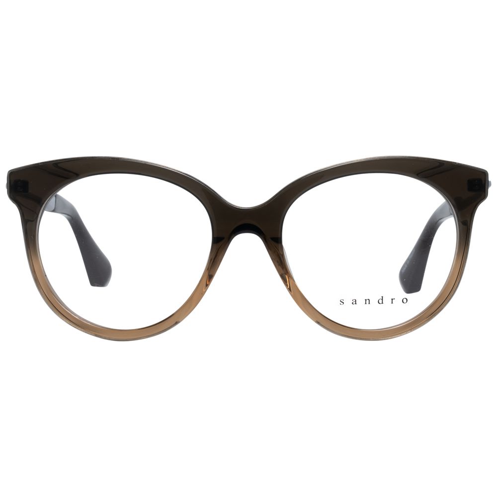 Sandro Brown Women Glasses Frame in metal and plastic, full-rim butterfly style with demo lenses. Size 48-17-135. Comes with branded case.