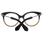 Sandro Brown Women Glasses Frame, full-rim butterfly style with metal and plastic materials. Size: 48-17-135, lens color demo glasses.