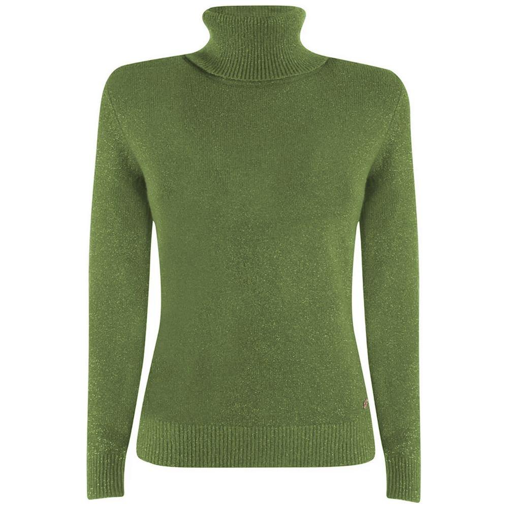 Yes Zee Green Viscose Sweater Yes Zee Dark Olive Green