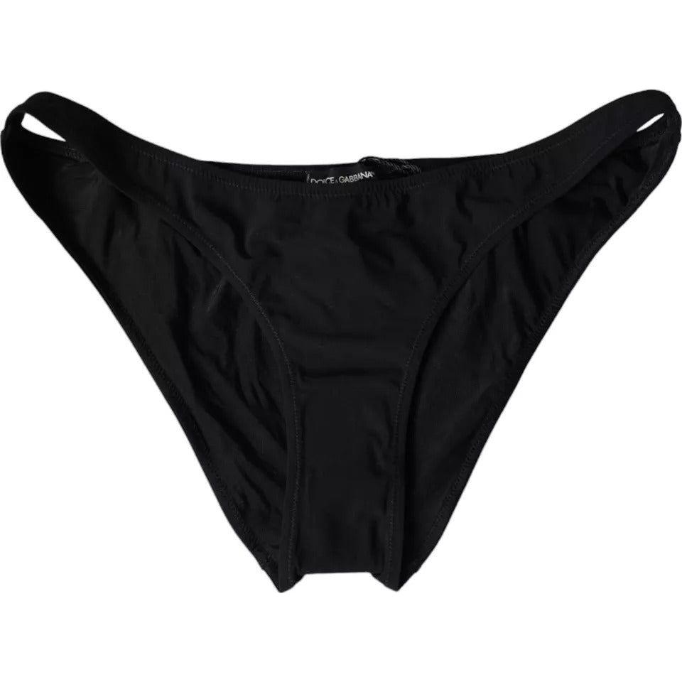 Dolce & Gabbana Black Nylon Swimwear Beachwear Bottom Bikini Dolce & Gabbana Black
