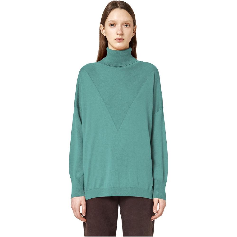 Alpha Studio Green Silk Sweater Alpha Studio Cadet Blue