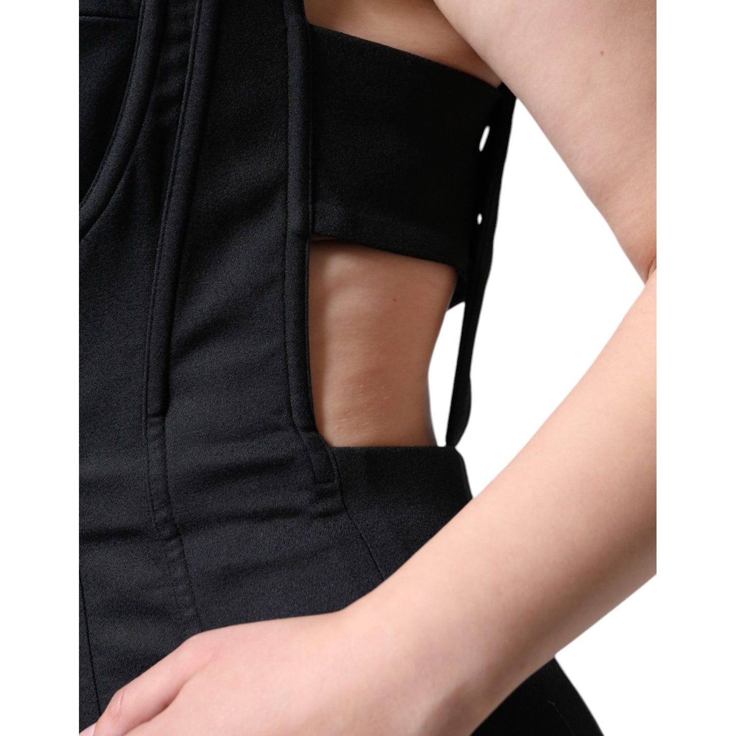 Dolce & Gabbana Black Cut Out Sleeveless Bodycon Mini Dress Dolce & Gabbana Black