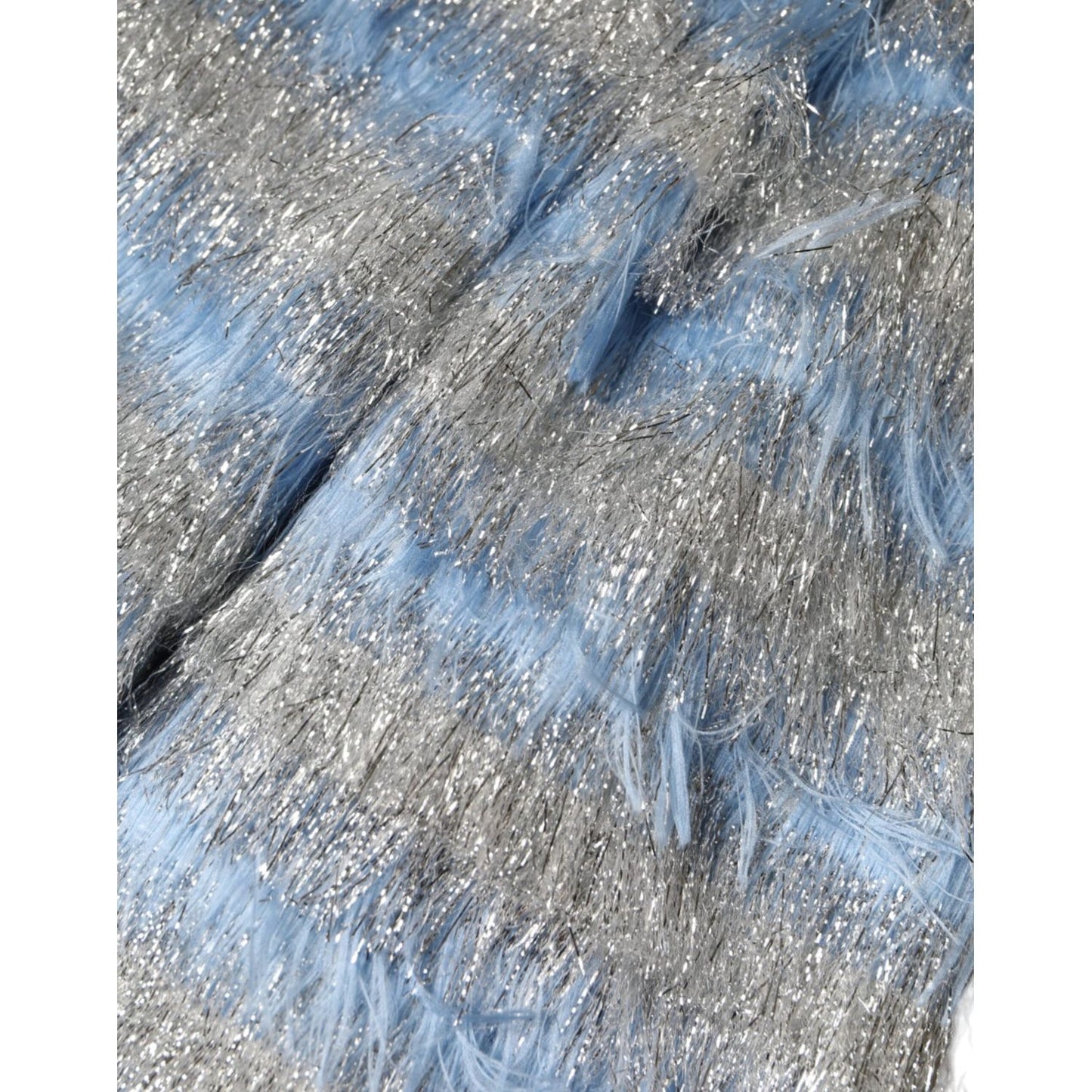 Dolce & Gabbana Light Blue Silver Jacquard A-line Midi Dress Dolce & Gabbana Light Slate Gray