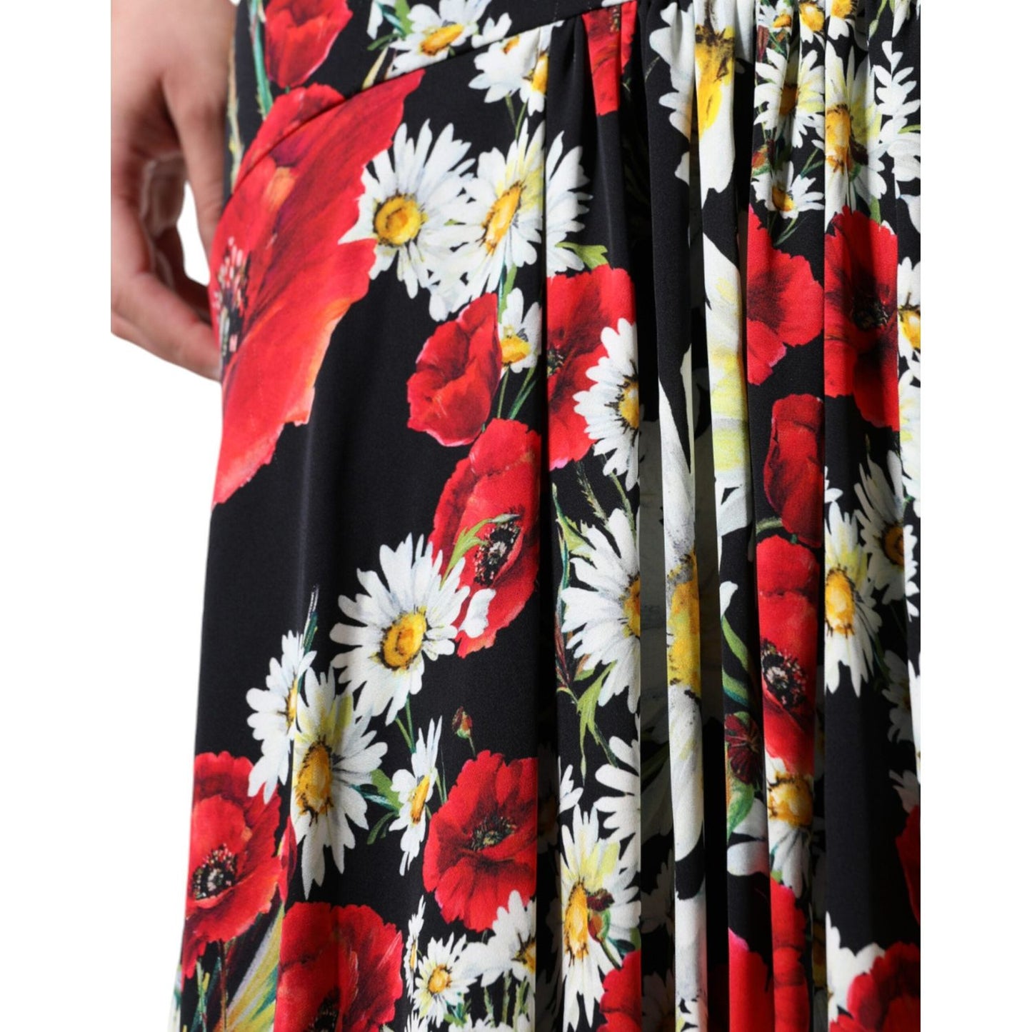Dolce & Gabbana Black Floral Silk Sleeveless Long Gown Dress Dolce & Gabbana Dark Salmon
